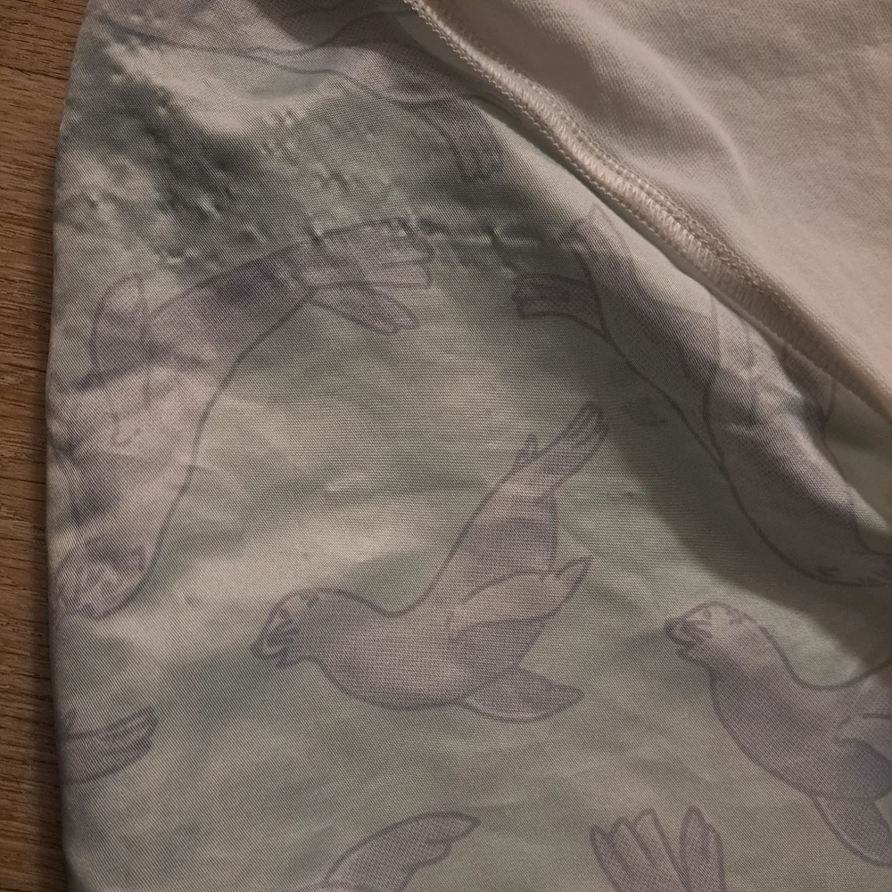 Cat & Jack Kid's Teal Blue Green Sea Lion Print Swim Shorts Drawstring Boy's XL